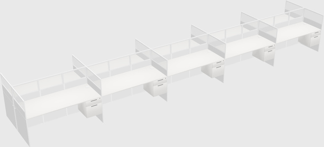 Shared rectangular cubicle