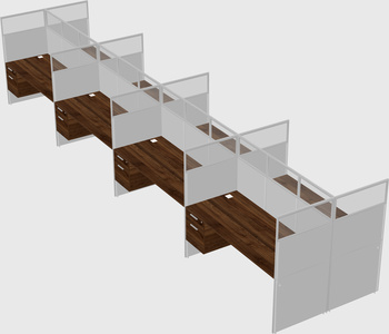 Shared rectangular cubicle