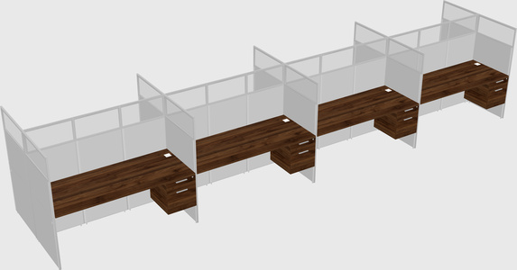 Shared rectangular cubicle