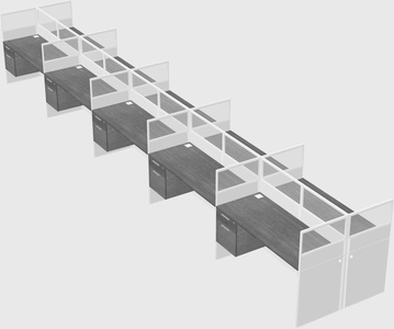 Shared rectangular cubicle