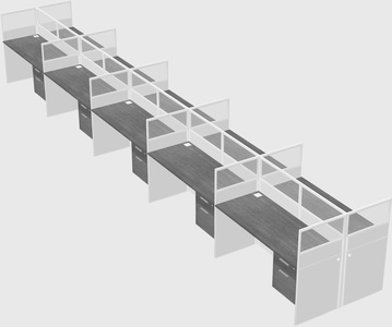 Shared rectangular cubicle
