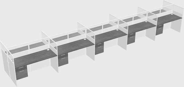Shared rectangular cubicle