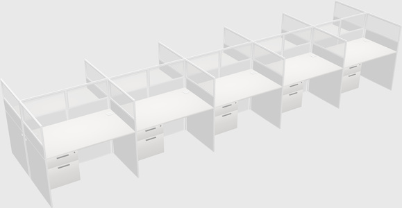 Shared rectangular cubicle