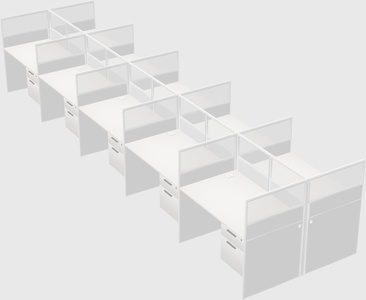 Shared rectangular cubicle