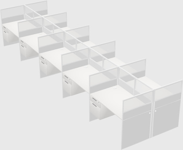 Shared rectangular cubicle