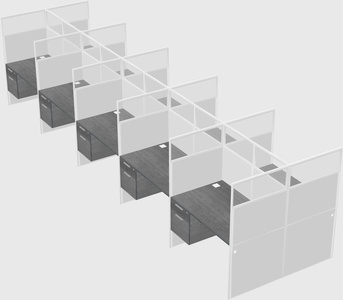 Shared rectangular cubicle