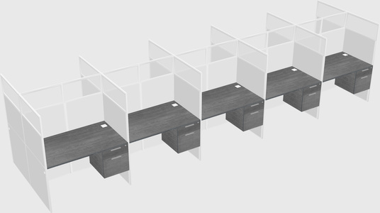 Shared rectangular cubicle