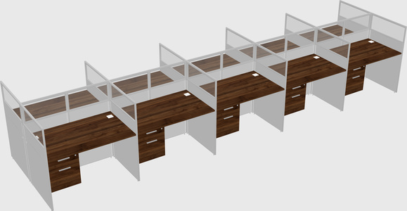 Shared rectangular cubicle