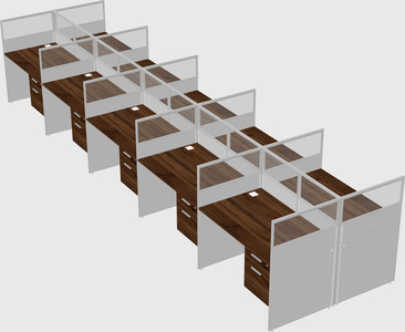 Shared rectangular cubicle