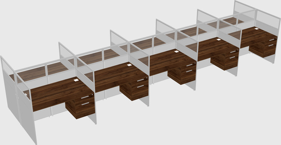 Shared rectangular cubicle