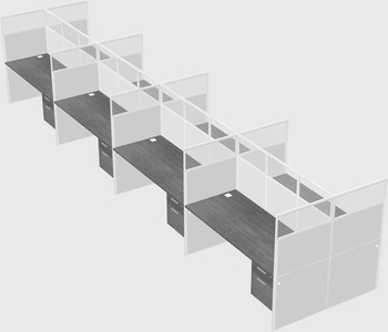 Shared rectangular cubicle