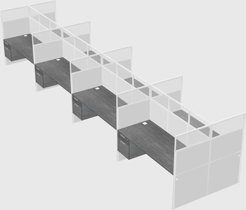 Shared rectangular cubicle