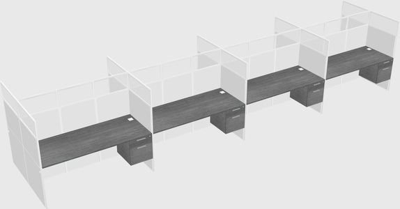 Shared rectangular cubicle