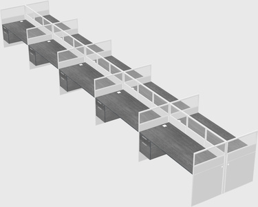 Shared rectangular cubicle