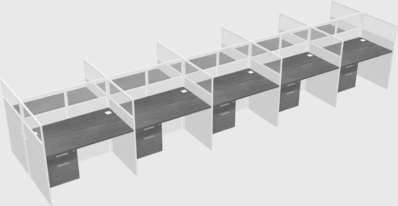 Shared rectangular cubicle