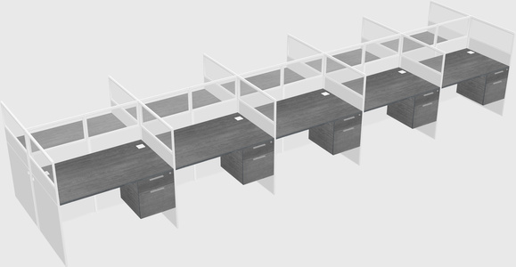 Shared rectangular cubicle