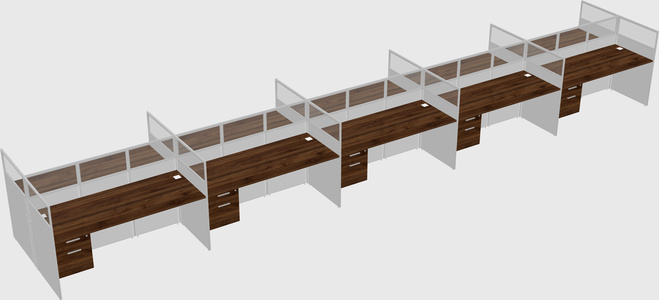 Shared rectangular cubicle