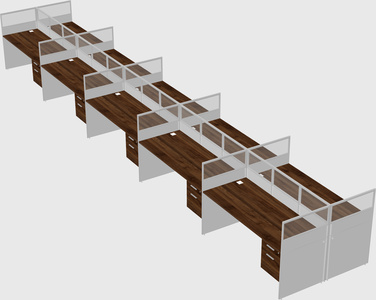 Shared rectangular cubicle