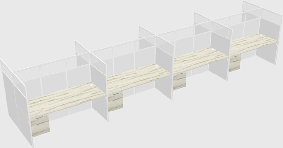 Shared rectangular cubicle