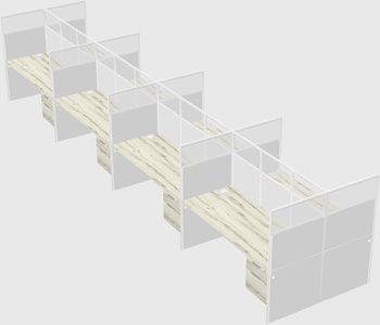 Shared rectangular cubicle