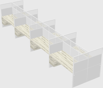 Shared rectangular cubicle