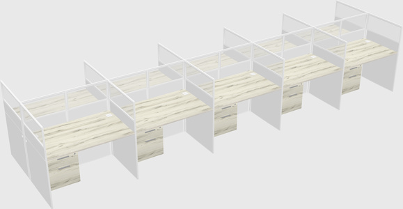 Shared rectangular cubicle