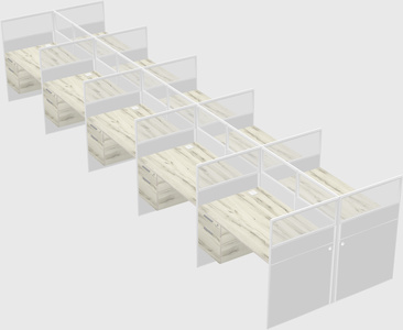 Shared rectangular cubicle