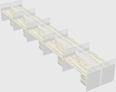 Shared rectangular cubicle