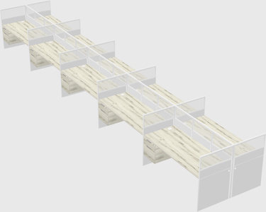 Shared rectangular cubicle