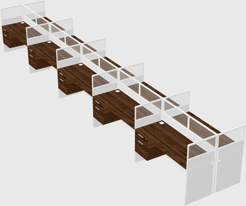 Shared rectangular cubicle