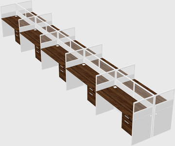 Shared rectangular cubicle