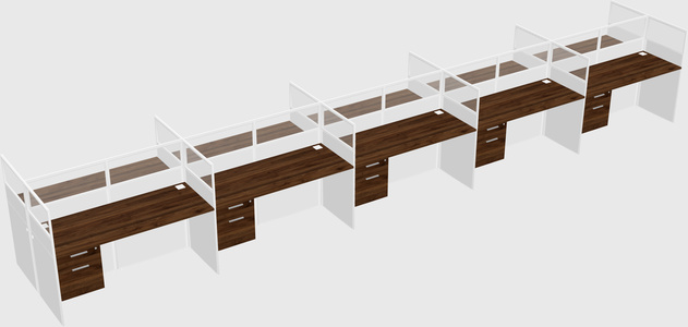 Shared rectangular cubicle