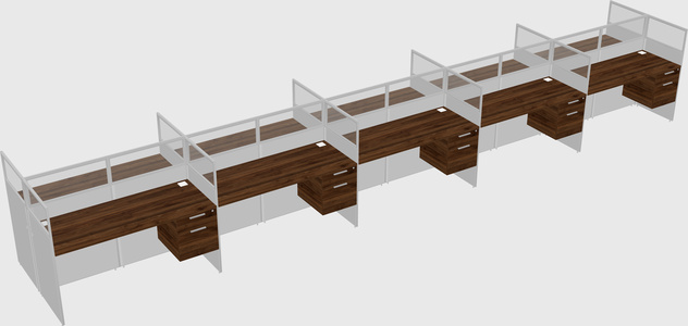 Shared rectangular cubicle