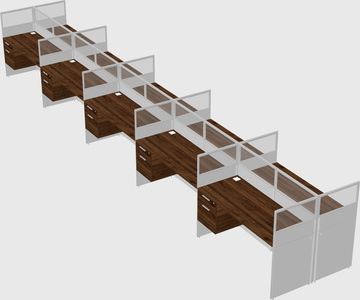 Shared rectangular cubicle