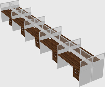 Shared rectangular cubicle