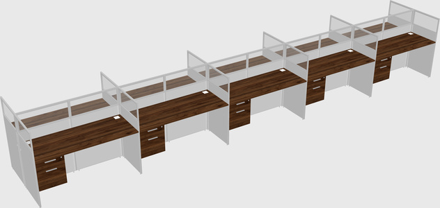 Shared rectangular cubicle