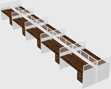 Shared rectangular cubicle