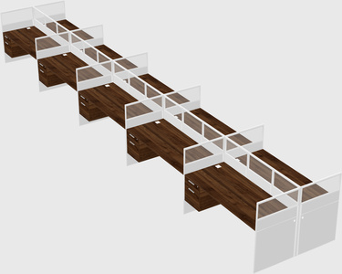 Shared rectangular cubicle