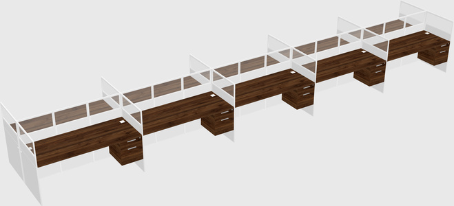 Shared rectangular cubicle
