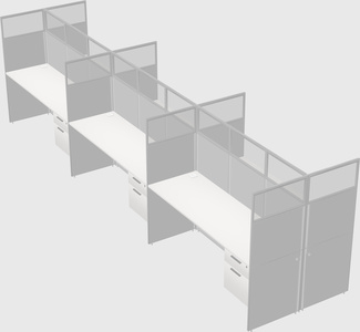 Shared rectangular cubicle