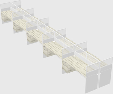 Shared rectangular cubicle