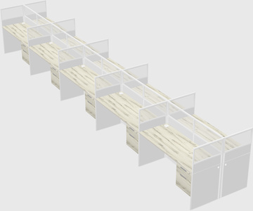 Shared rectangular cubicle