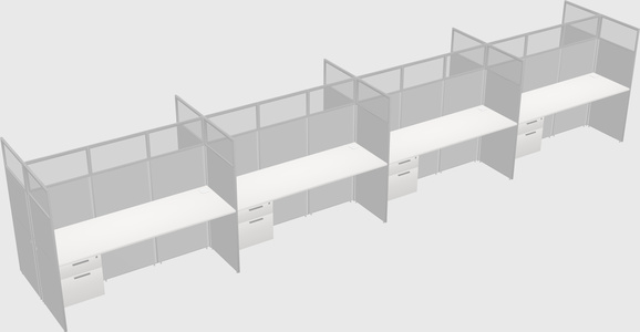 Shared rectangular cubicle