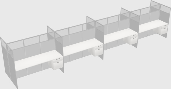 Shared rectangular cubicle