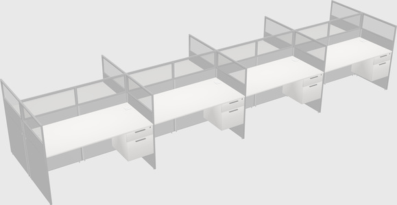 Shared rectangular cubicle