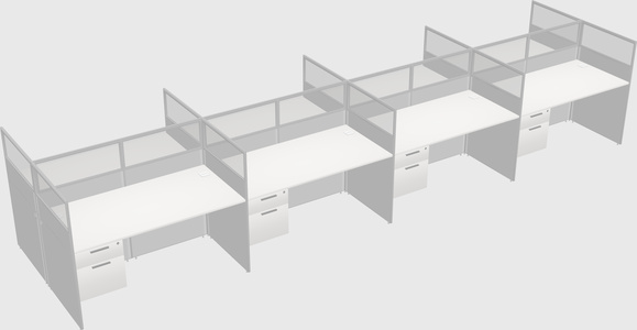 Shared rectangular cubicle