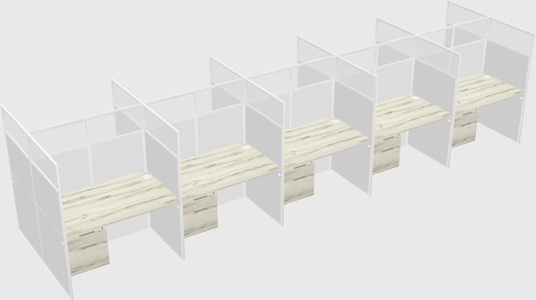 Shared rectangular cubicle