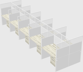 Shared rectangular cubicle