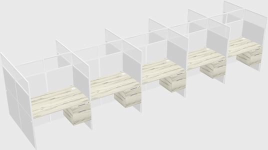 Shared rectangular cubicle