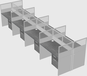 Shared rectangular cubicle